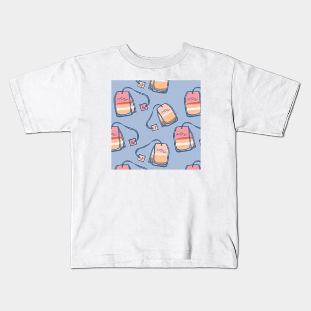 Cheese cake flavor tea bag patterns Kids T-Shirt by Cottonbutton